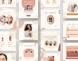 Boho Beauty Instagram Post Templates various posts mockup