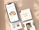 Boho Beauty Instagram Post Templates phone posts mockup