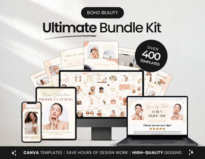 Ultimate Boho Beauty Social Media Templates Bundle Kit Cover Mockup DigiPax