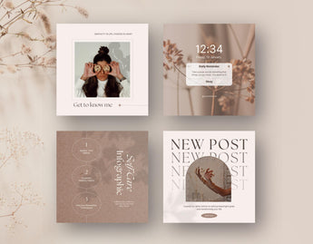 Coach Instagram Post Templates Beige 4 posts mockup