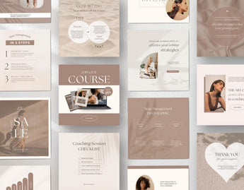 Coach Instagram Post Templates Beige various posts mockup