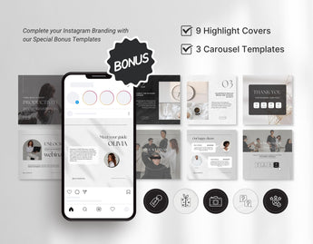 Coach Instagram Templates Bundle Kit Aesthetic carousel mockup