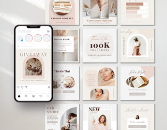 Business Coach Instagram Templates Bundle Kit posts mockup