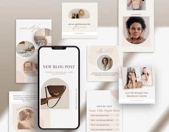 Business Coach Instagram Templates Bundle Kit posts and stories mockup