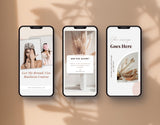 Business Coach Instagram Templates Bundle Kit phones stories mockup