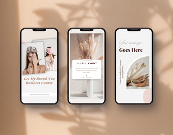 Business Coach Instagram Templates Bundle Kit phones stories mockup