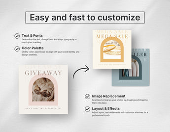 Business Coach Instagram Templates Bundle Kit easy to edit mockup