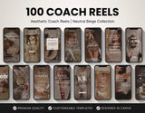 100 Coach Instagram Reels Templates Bundle Neutral DigiPax