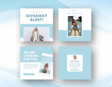 Content Creator Instagram Post Templates Blue 4 posts mockup