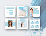 Content Creator Instagram Post Templates Blue 6 posts mockup