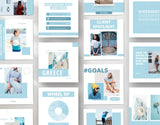 Content Creator Instagram Post Templates Blue various posts mockup