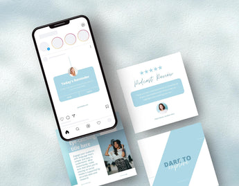 Content Creator Instagram Post Templates Blue phone posts mockup