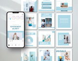Content Creator Instagram Templates Bundle Kit Blue posts mockup
