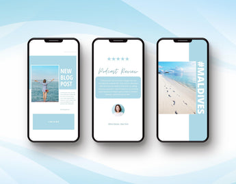 Content Creator Instagram Templates Bundle Kit Blue phones stories mockup
