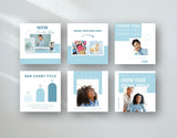 Content Creator Instagram Templates Bundle Kit Blue 6 posts mockup