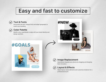 Content Creator Instagram Templates Bundle Kit Blue easy to edit mockup