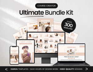 Ultimate Course Creator Social Media Templates Bundle Blue Cover Mockup DigiPax