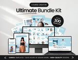 Ultimate Course Creator Social Media Templates Bundle Blue Cover Mockup DigiPax