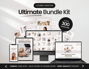 Ultimate Course Creator Social Media Templates Bundle Blue Cover Mockup DigiPax