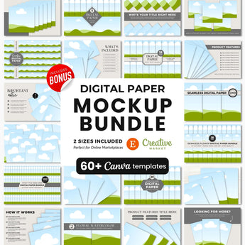 Digital Paper Canva Mockup Templates Bundle DigiPax