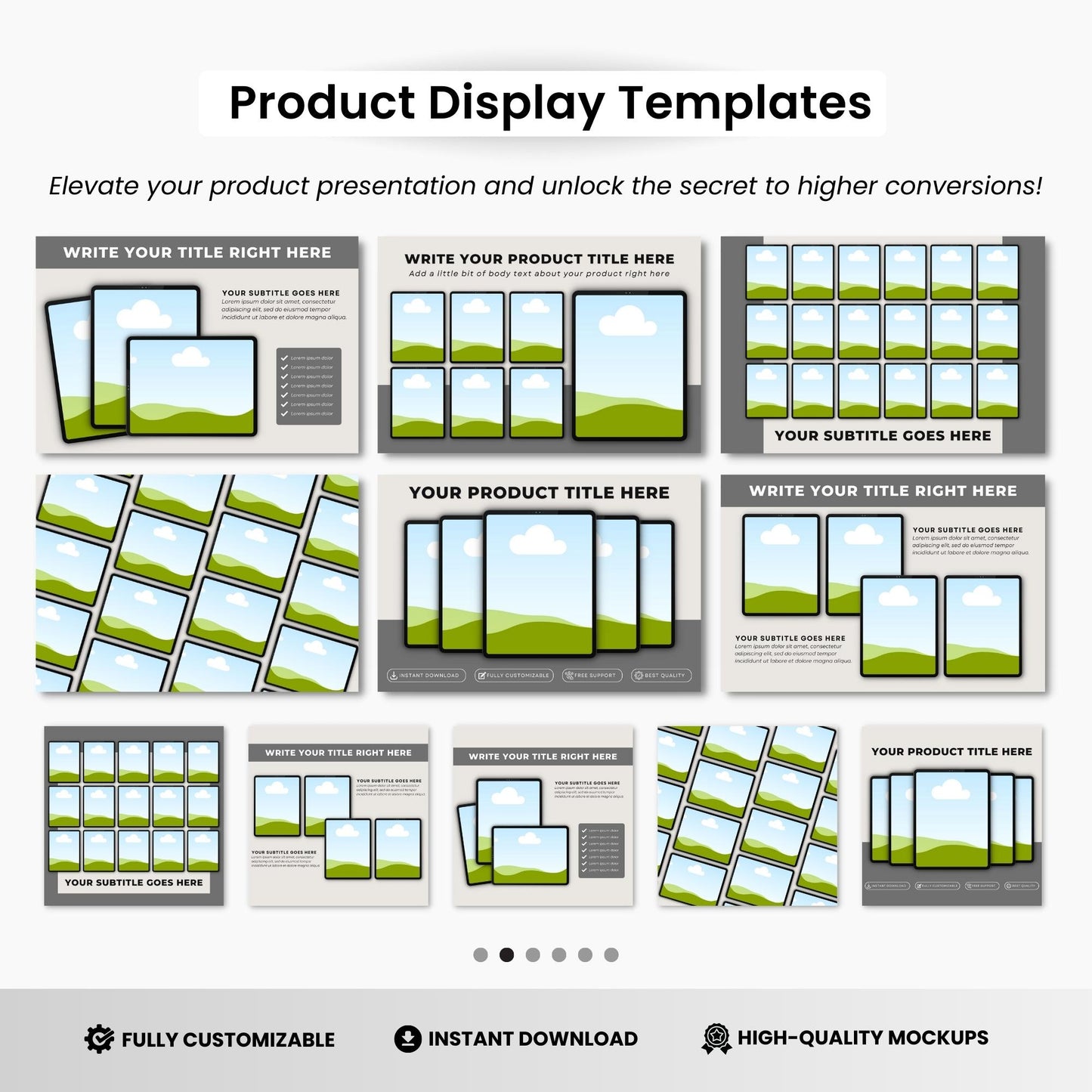 Digital Planner Tablet Canva Mockup Templates Bundle DigiPax