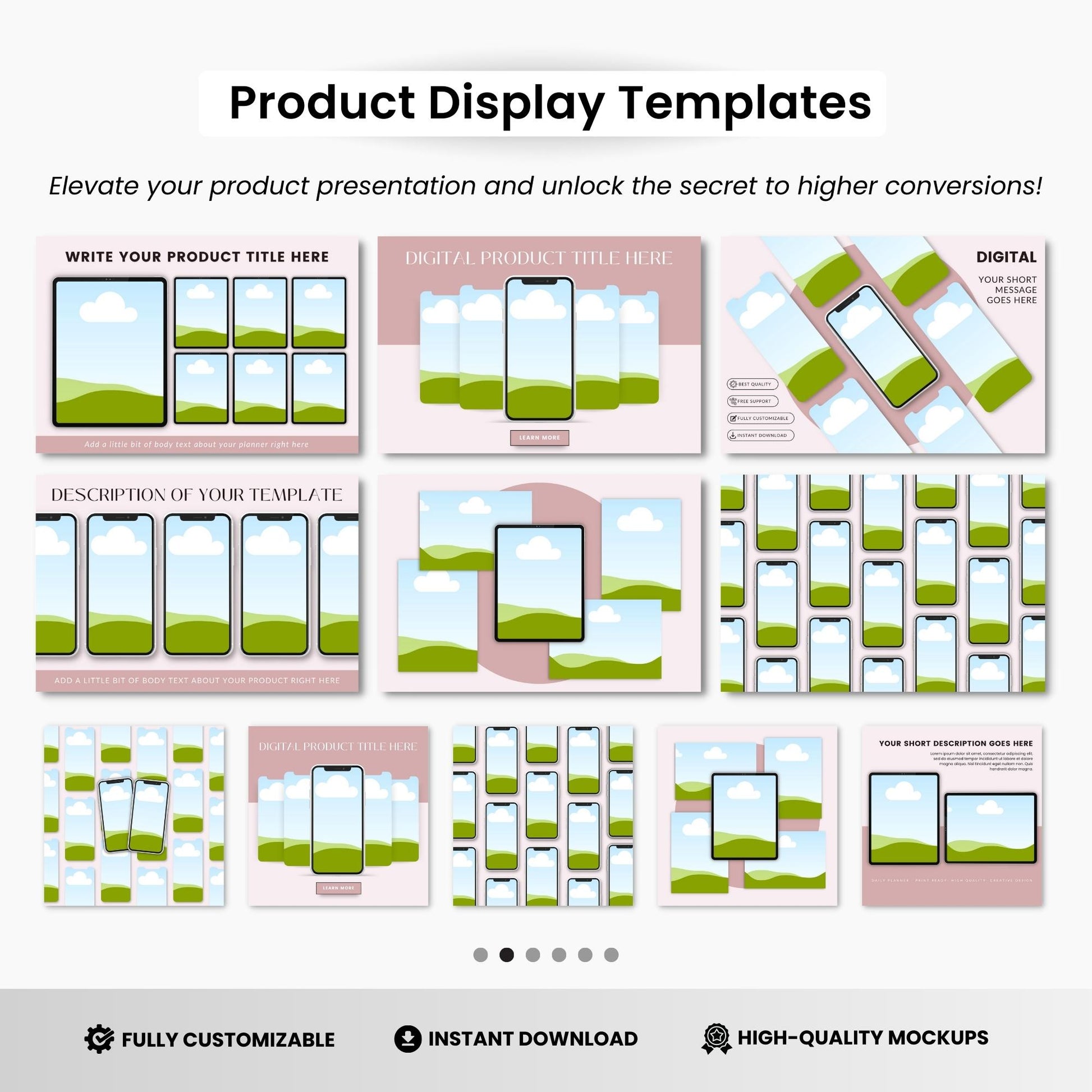 Digital Products Mockup Templates White Devices DigiPax