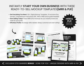 PLR MRR Digital Product Mockup Templates Bundle DigiPax