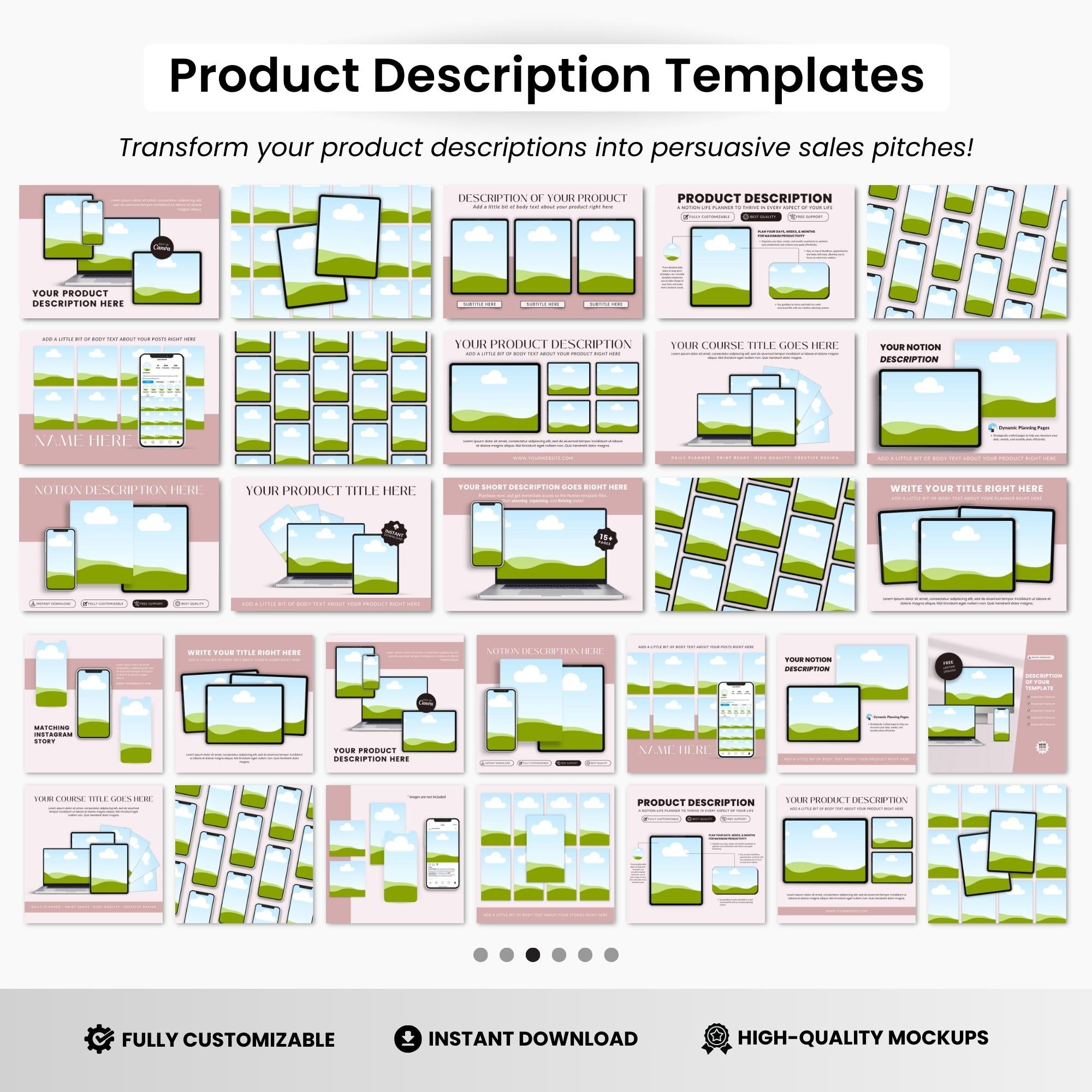 Mockup Kit Examples Digital Products Mockup Templates Mega Bundle White - DigiPax