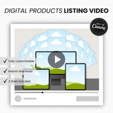 Etsy Digital Products Listing Video Template Black DigiPax