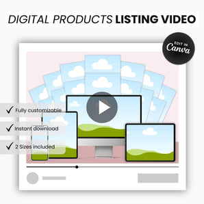 Etsy Digital Products Bundle Listing Video Template White DigiPax