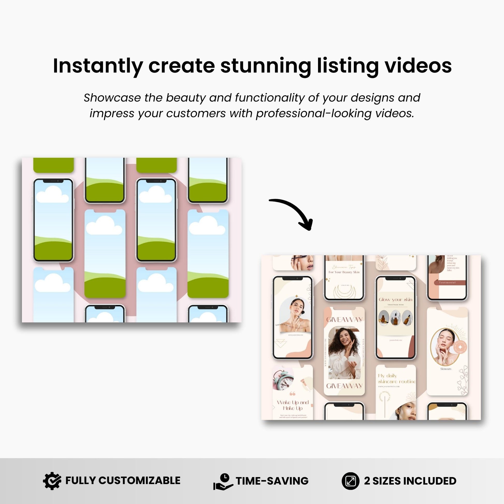 Etsy Digital Products Bundle Listing Video Template White DigiPax
