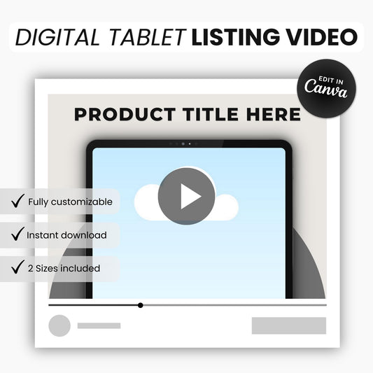 Etsy Digital Tablet Listing Video Template Black DigiPax