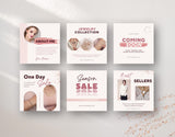 Instagram Post Templates E-Commerce Rose Gold 6 posts mockup