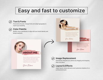 Instagram Post Templates E-Commerce Rose Gold easy to edit mockup