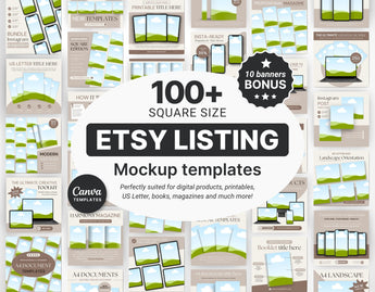 Digital Listing Mockup Templates Canva Brown DigiPax