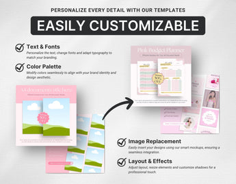 Digital Listing Mockup Templates Canva Pink DigiPax