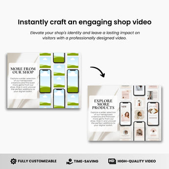 Etsy Digital Shop About Us Video Template Aesthetic DigiPax