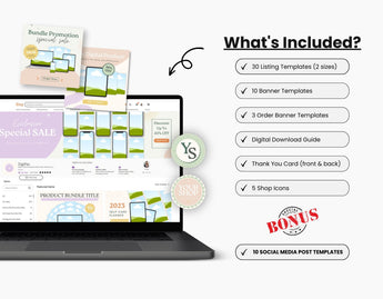Etsy Digital Products Shop Branding Bundle Kit DigiPax