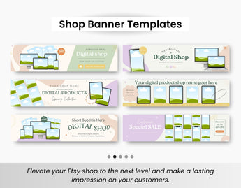 Etsy Digital Products Shop Branding Bundle Kit DigiPax