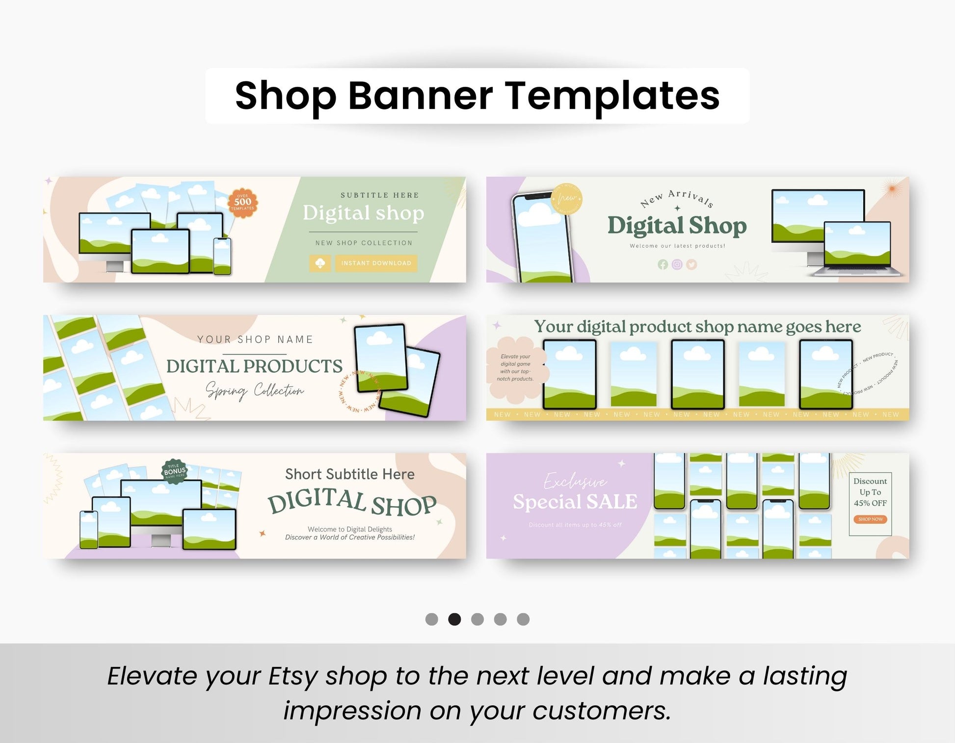 Etsy Digital Products Shop Branding Bundle Kit DigiPax