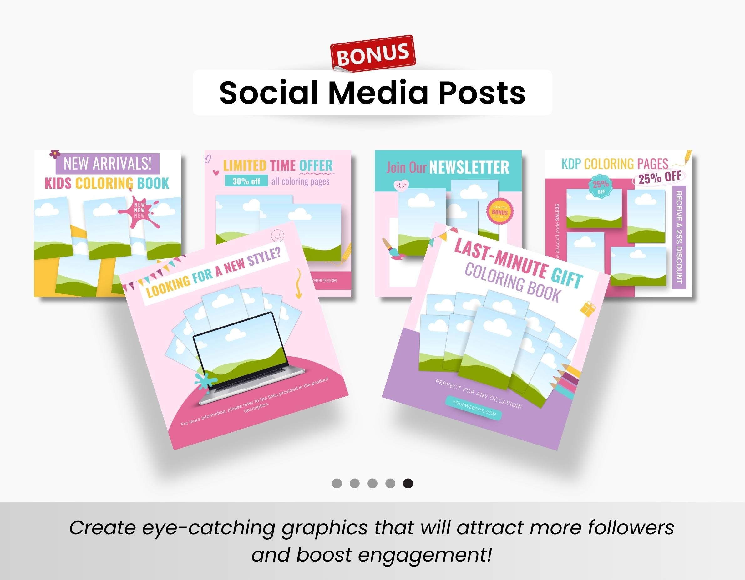 Etsy Shop Branding Bundle Kit Kids Printables A4 DigiPax