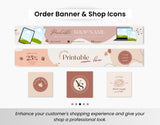 Etsy Digital Shop Branding Bundle Kit Printables Fall DigiPax