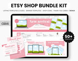 Etsy Digital Shop Branding Bundle Kit Pink DigiPax