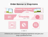 Etsy Digital Shop Branding Bundle Kit Pink DigiPax