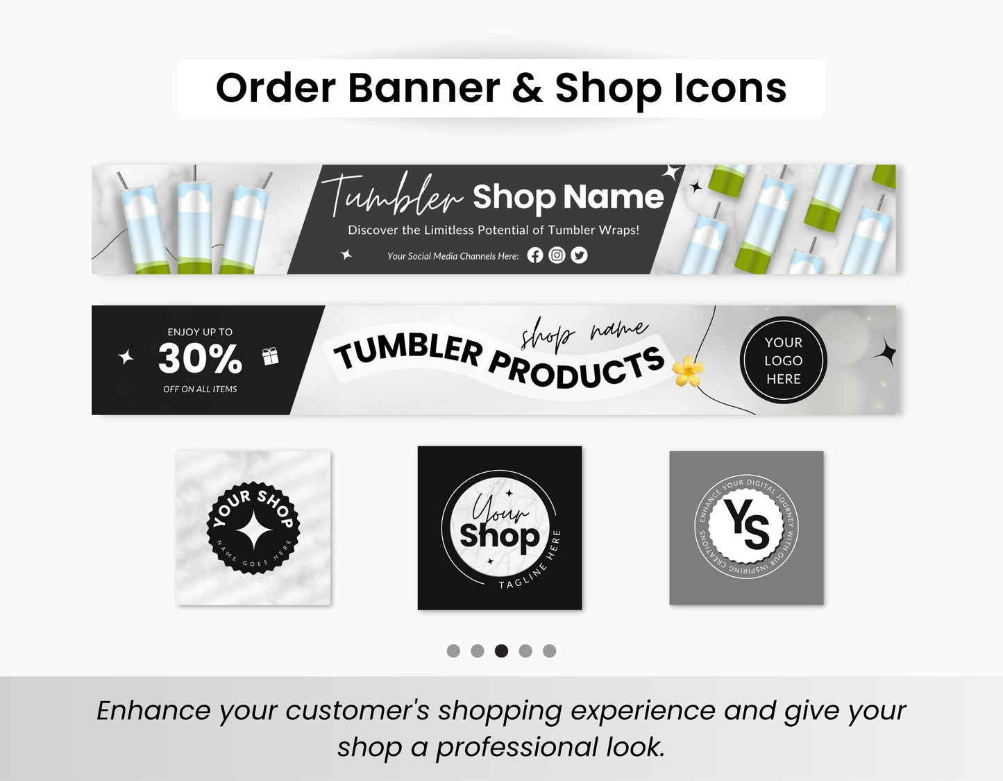 Etsy Digital Shop Skinny Tumblers Bundle Kit DigiPax