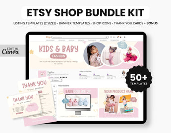 Etsy Shop Branding Bundle Kit Kids & Baby DigiPax