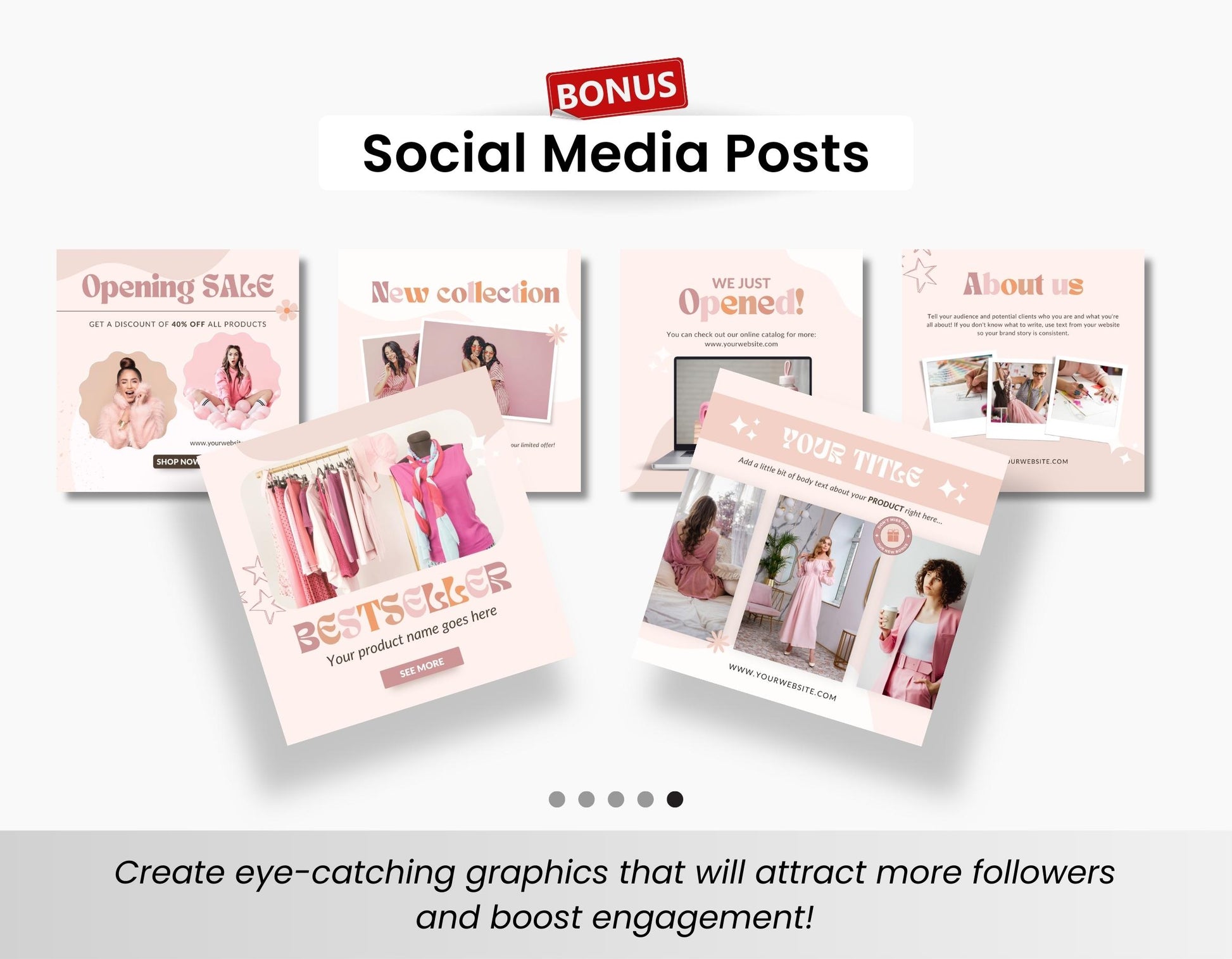 Etsy Shop Branding Bundle Kit Peach DigiPax