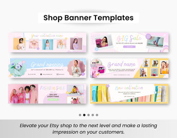 Etsy Shop Branding Bundle Kit Rainbow DigiPax