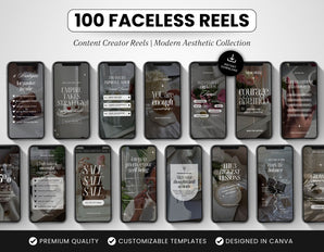 100 Faceless Aesthetic Instagram Reels Templates Cover