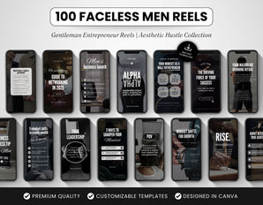 100 Faceless Men Instagram Reels Templates Cover